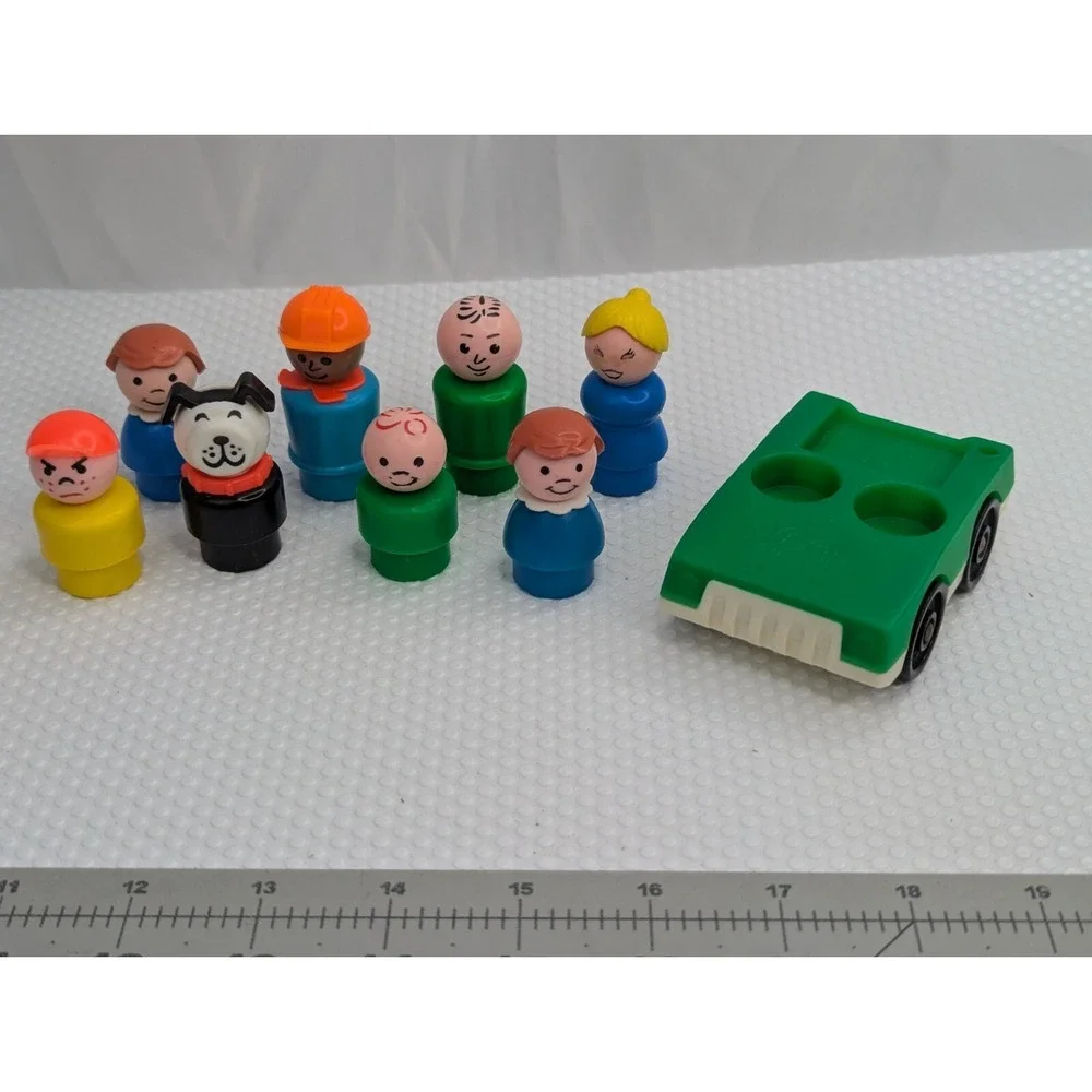 Fisher‎ Price Little People Plastic Head Body Lot of 10 Freckle Boy Car